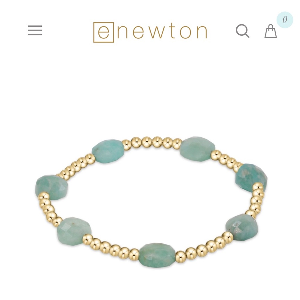 ENewton Admire Gold 3MM Amazonite Bead Bracelet